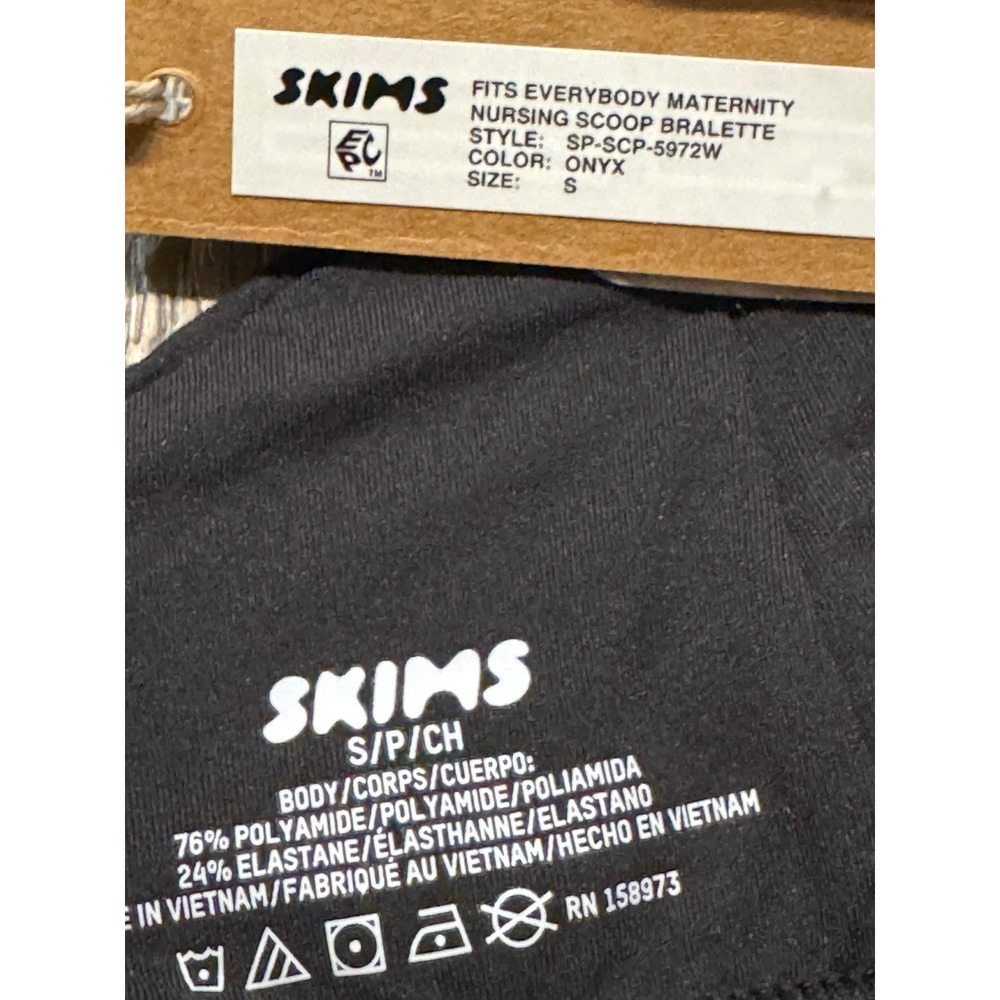 SKIMS Fits Everybody Maternity Nursing Scoop Bralette Onyx Black S - Picture 5 of 5